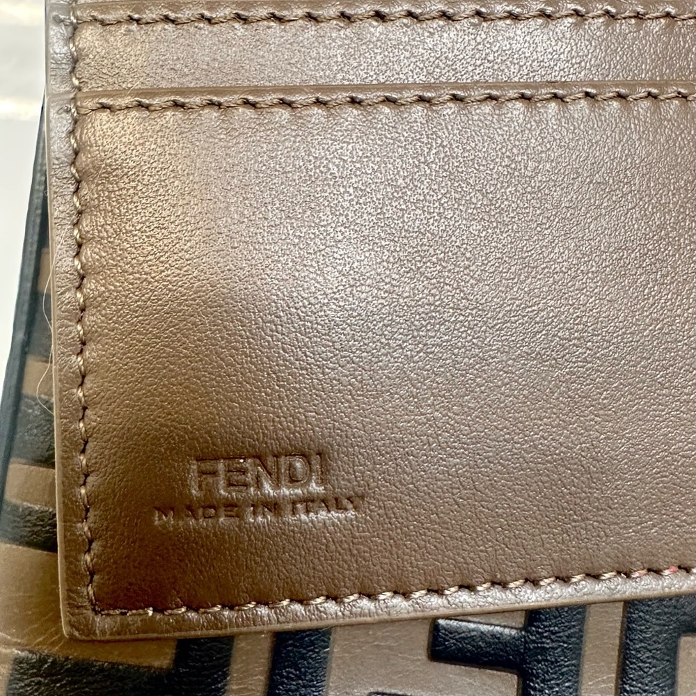 FENDI - Monogram Crossbody Bag with Gold Chain includes Billfold & Wallet - Picture 7 of 13